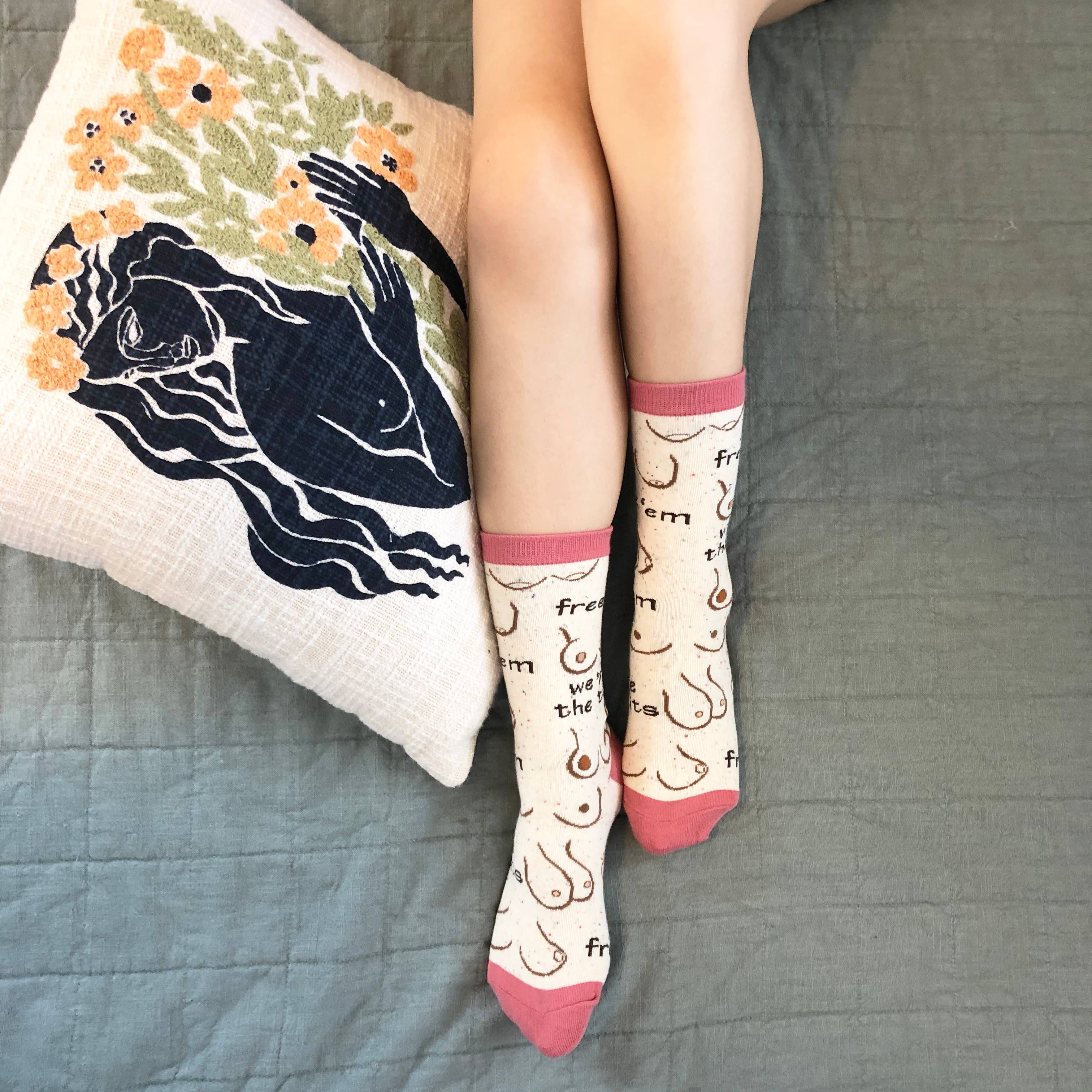 Oooh Yeah/Sock It Up/Oooh Geez Slippers – wholesale Socks – Women's – Free 'em | Women's Funny Saying Cotton Crew Socks1