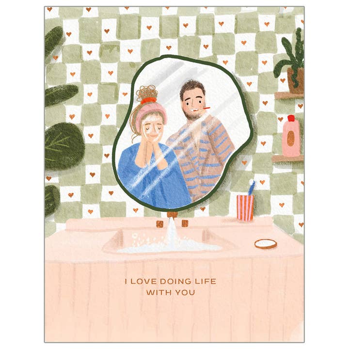 Dans le miroir - Carte d'amitié + d'amour pour la vente par On The Bright Side