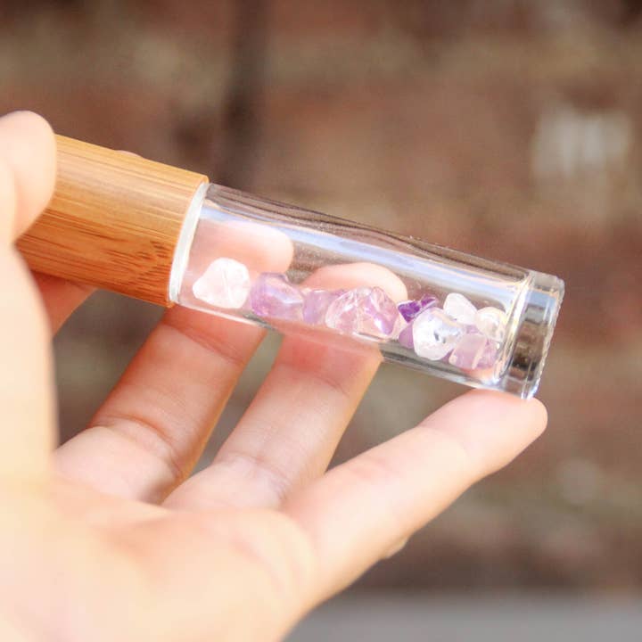 Meditation Crystal Roller Bottle for Essential Oil Blends for wholesale by Lula May Design