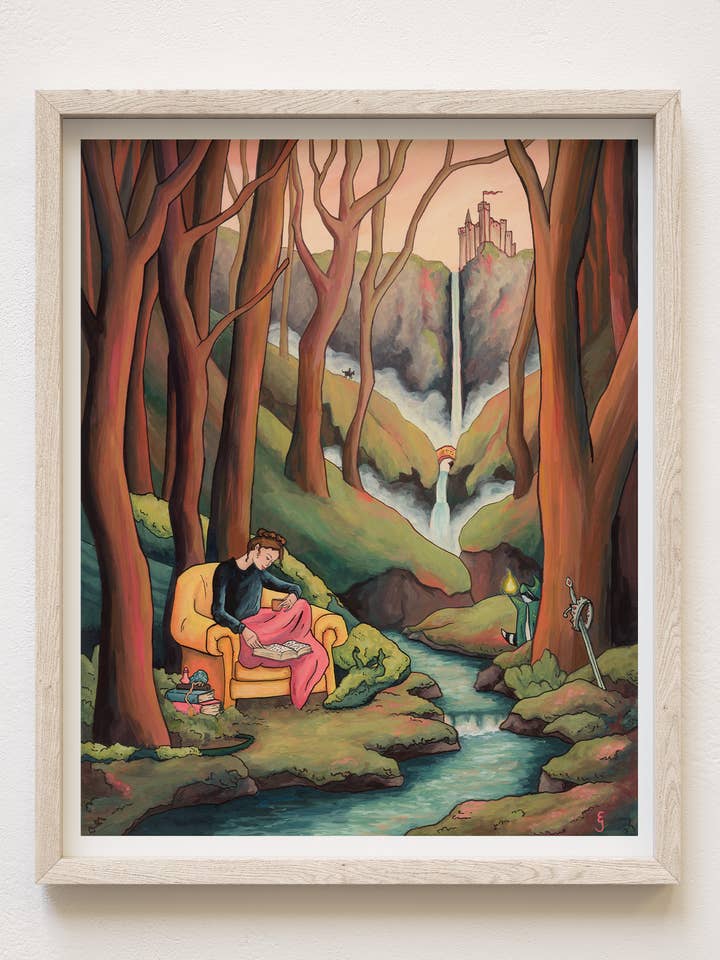 Reading Transports You: High Fantasy Print for wholesale by Lizzy Gass