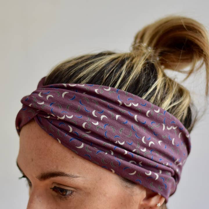 Petitama - Wholesale Fashion Headband - Women's - Crescent moon turban headbands for women, purple head scarf