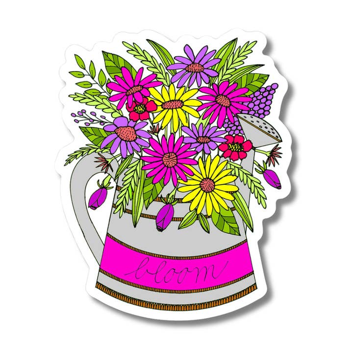 Bloom Floral Die Cut Sticker | Gift | Artist Made | Art for wholesale by Laura Miller | Nurse Turned Artist