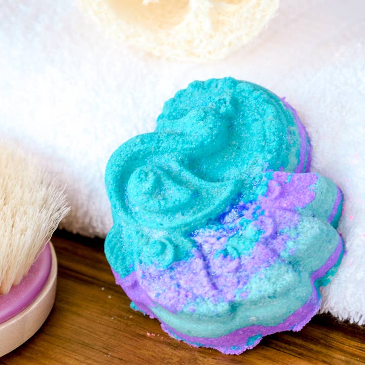 Peacock Bath Bomb for wholesale by Lotus and the Wolf