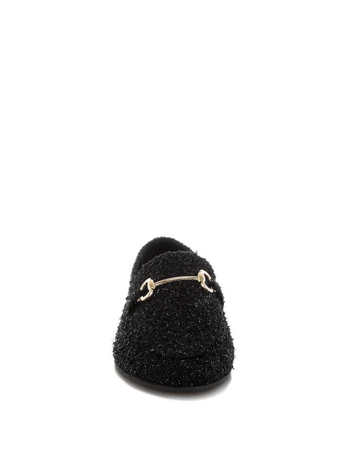 Black Danbury Horsebit Detail Shiny Loafers for wholesale on Faire3