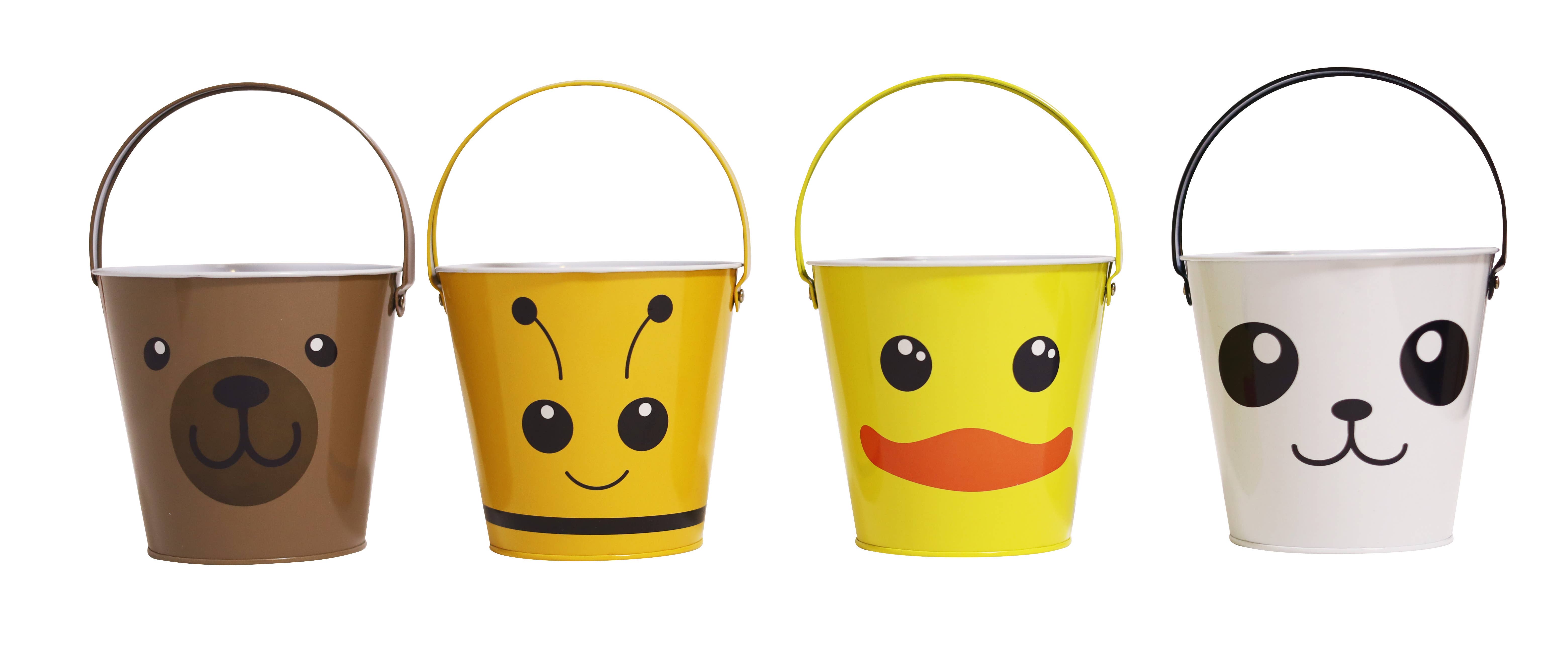 DAHO - Wholesale Bucket/pail – Kids - DaHo Tin Bucket Animal Face 4ASST for Kids, Parties, Crafts1