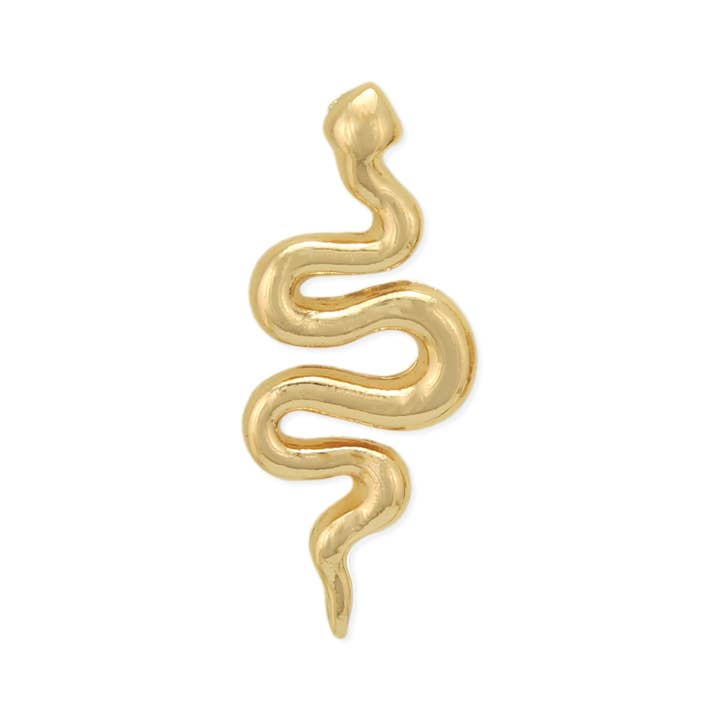 ZAD - Wholesale Dangle Earrings - Gold Curvy Snake Post Earrings1