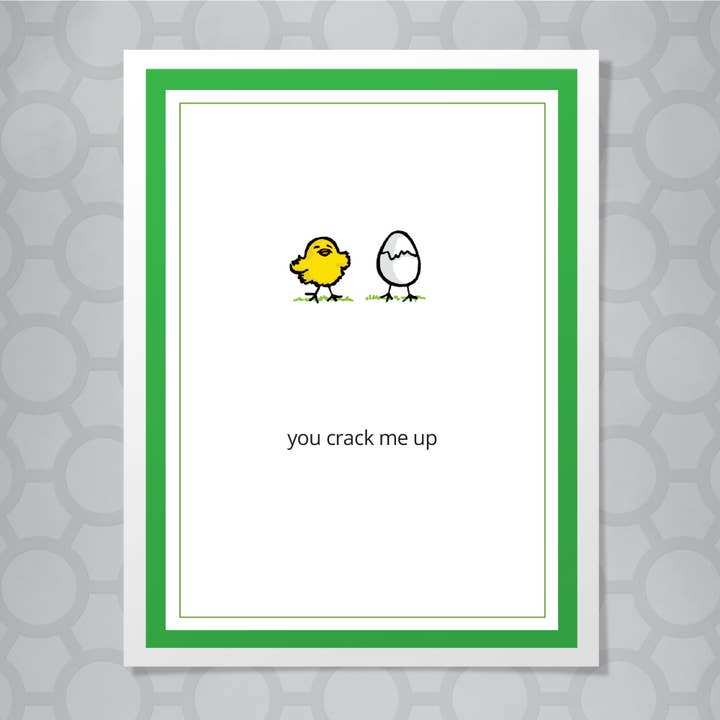 Carte Easter Chick Funny You Crack Me Up pour la vente par Design Corner