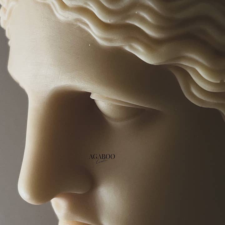 Agaboo Candle - Wholesale Novelty Candle - Hera Greek Goddess Bust Statue Candle 7.5x4in - Sculptural4