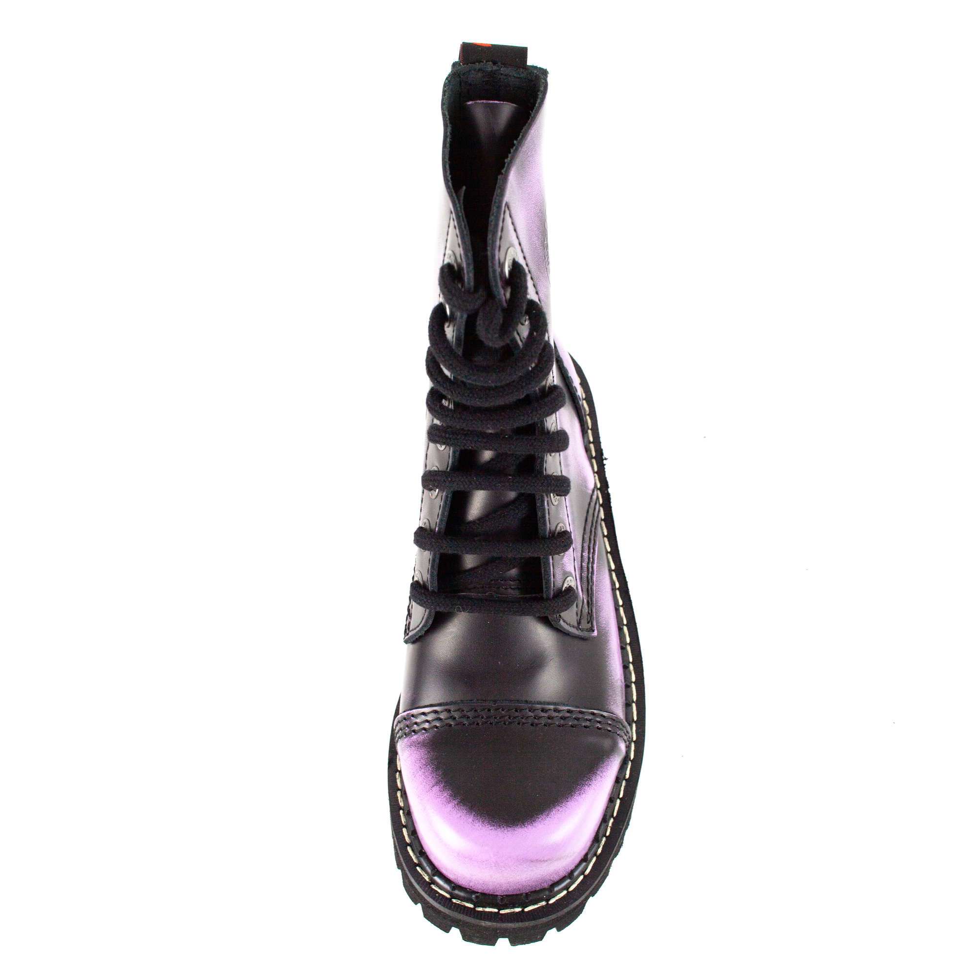 Angry Itch - Premium Boots - Vendita all'ingrosso Anfibi/stivali militari - Donna - Stivali in pelle viola effetto usurato a 8 occhielli3