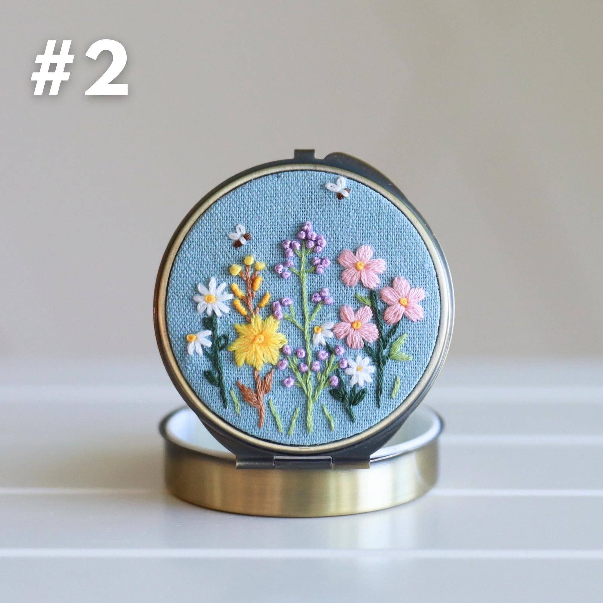 Finer Embroidery – wholesale Jewellery box/organiser – Floral Embroidered Jewelry Box with Mirror1