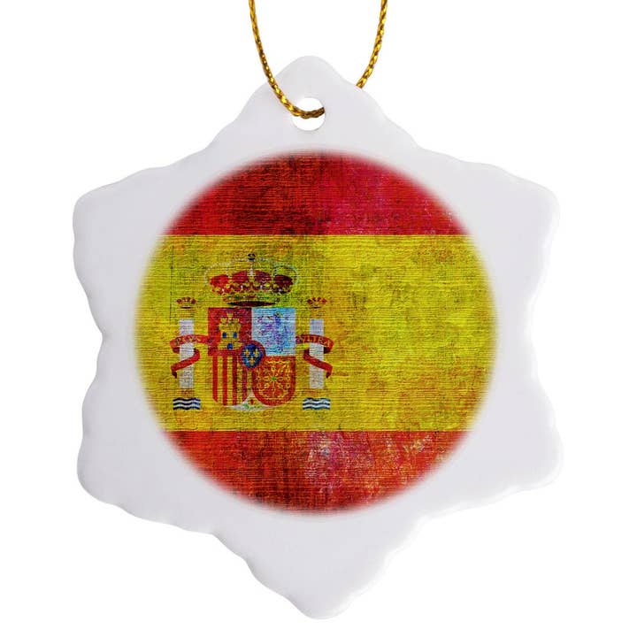 3dRose - Wholesale Ornament - 3dRose, Distressed Style Grunge Flag Of Spain, Ornament