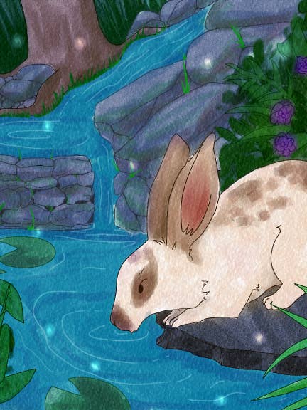 Bunny Stops for a Drink for wholesale by ClarizeYale Revadavia