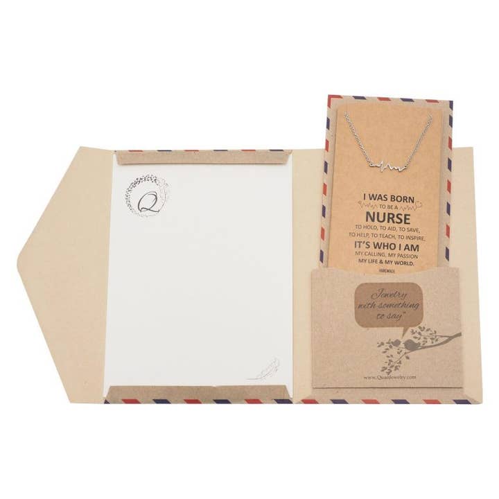 Quan Jewelry - Vendita all'ingrosso Collana con ciondolo/pendaglio - Collana con cardiogramma Macaria, regalo per infermiera6