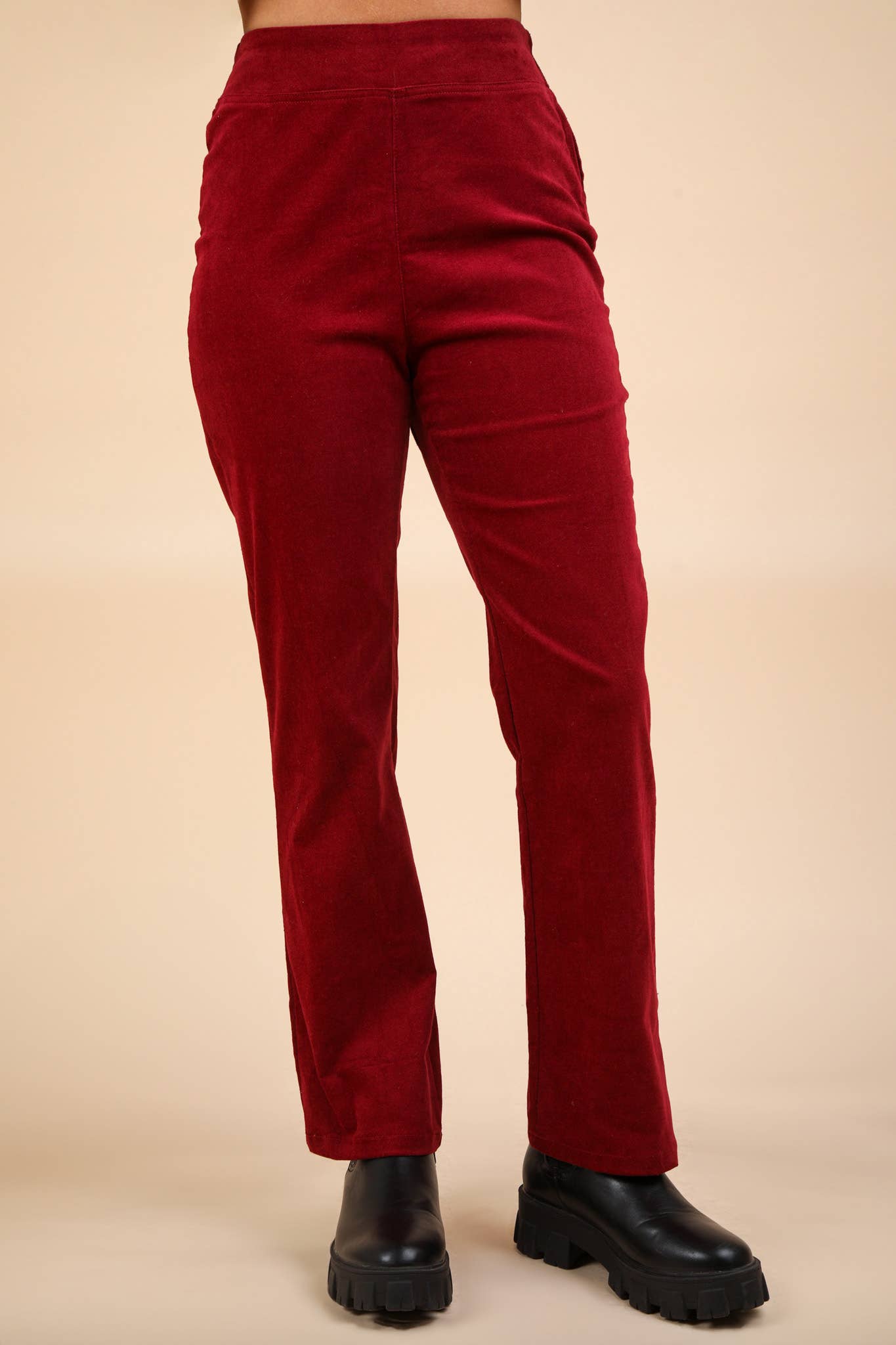 VERY J - Vente Pantalon – femme - NP70562-Pantalon en velours à coupe botte avec poches arrière17