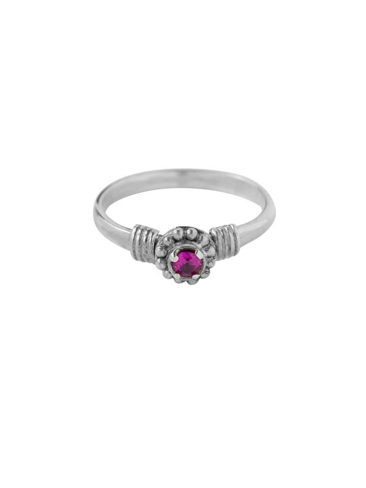 Ringe - Lila Blume - Silber für den Großhandel von XZOTA