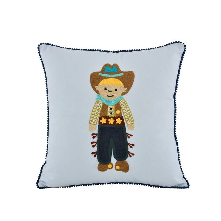 Karma Living - Wholesale Lumbar Pillow - 2ABCC17271_LBBL set of 2 PILLOW COW-BOY 18x18"