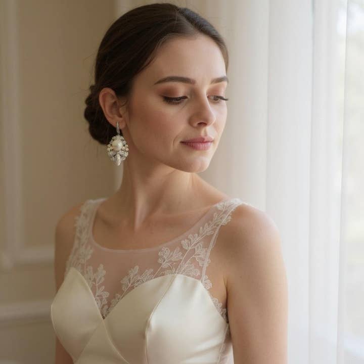 Athena Bridal Jewellery – wholesale Hängande örhängen – CZ KOLLEKTION -VINTAGE ALLUE ÖRHÄNGEN - CZER809 SILVER1