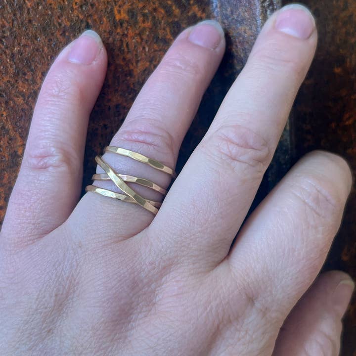 Tangle Wrap Recycled Metal Ring for wholesale by Jen Burrall Designs