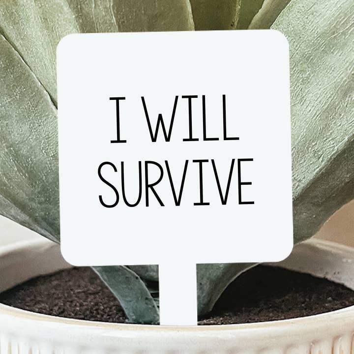 Je survivrai marqueur végétal pour la vente par Knotty Design Co.