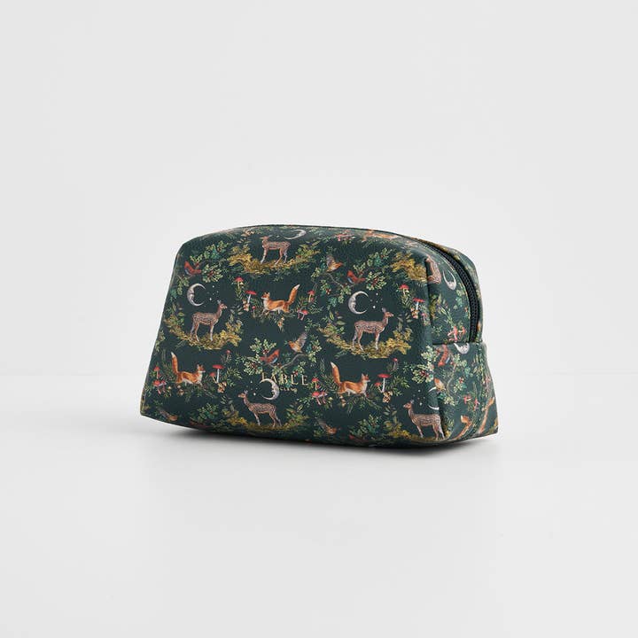 Fable England - Wholesale Make-up/cosmetic bag - US & EU ONLY - Into the Woods Green Small Pouch2