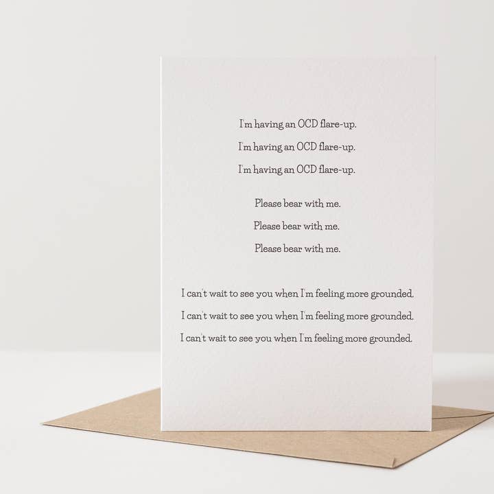 Funny OCD Card for wholesale by Mind Over Letter