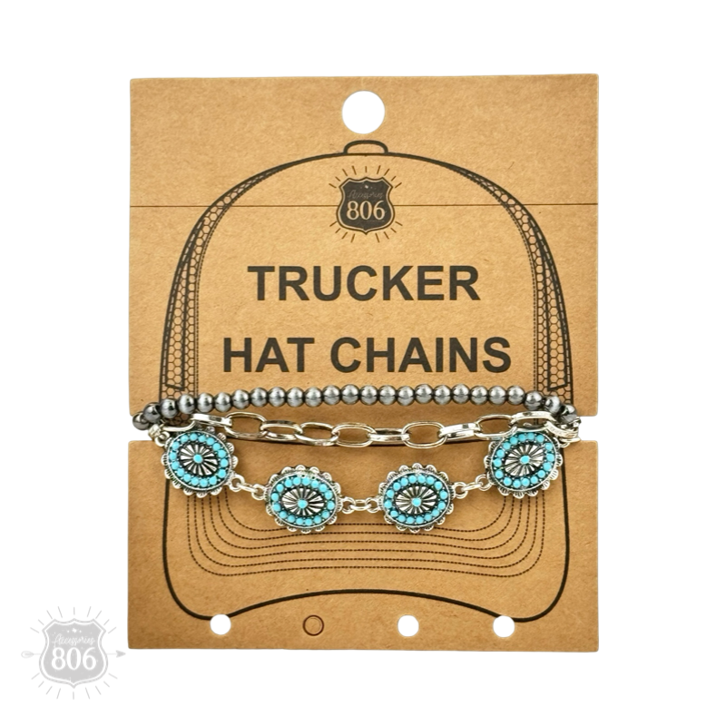 Pink Panache Brands - Wholesale Hat Accessory - Women's - Silver concho, burnished bead hat chain2