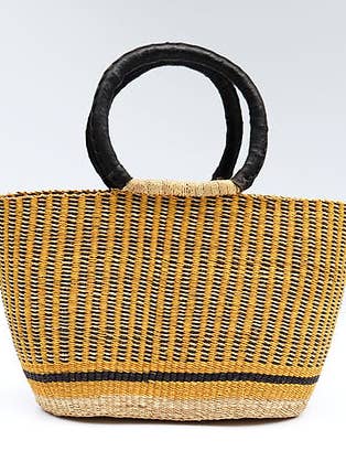 Open Weave Bolga Tote Beach Bag for wholesale by The Bam's Art Shop