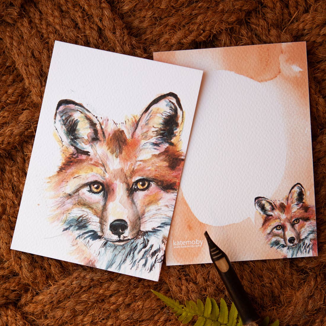 Kate Moby - Wholesale Postcard - Inky Fox Luxury Textured Postcards5