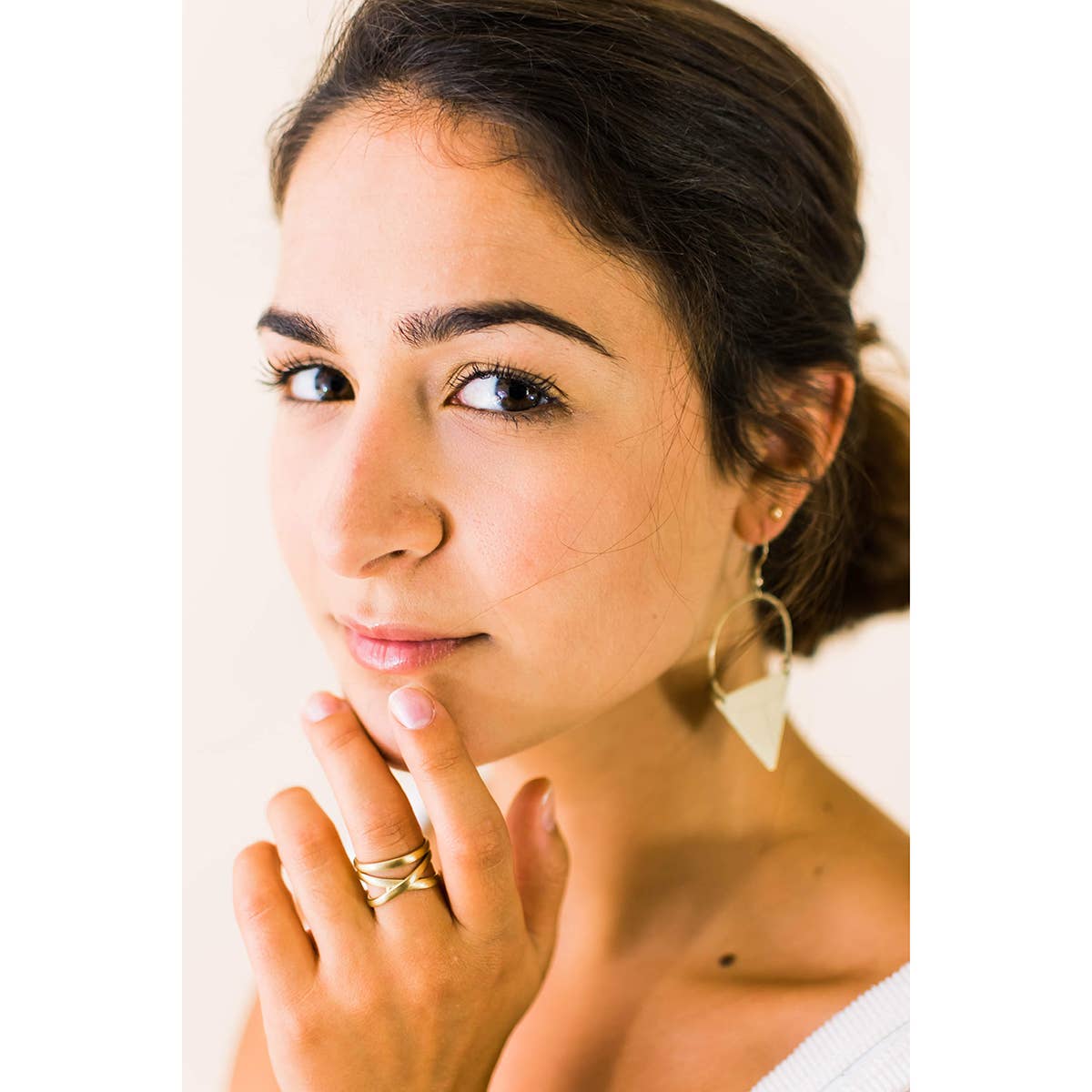 WorldFinds - Wholesale Band/Stacked Ring - Linear X Ring - Gold1