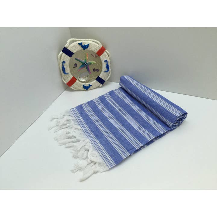 Asciugamano turco Peshtemal Palace Style Blue Pestemals per la vendita all'ingrosso da parte di FabricDome