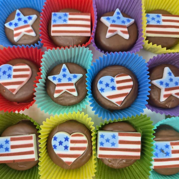 4. juli Oreos Æske med 24 for engroshandel hos Bear Creek Candy Kitchen