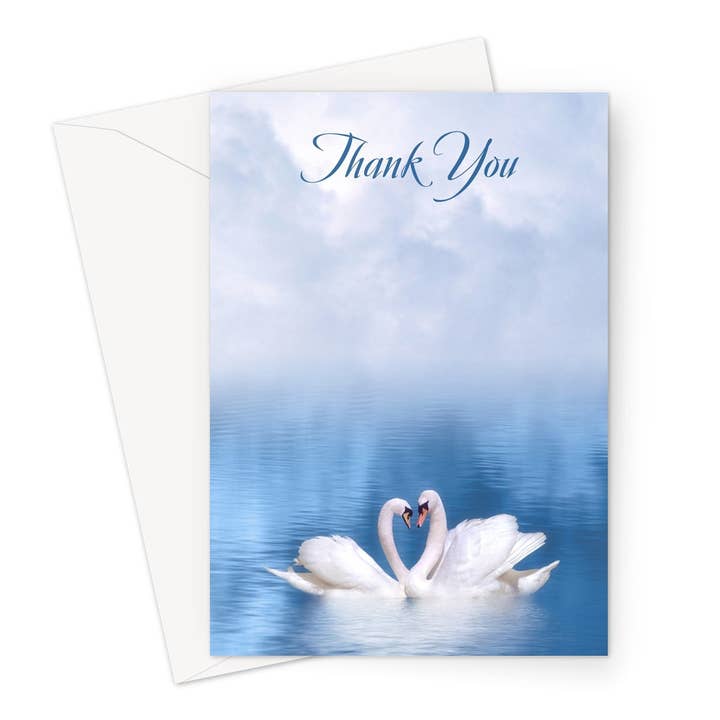 Carte de vœux de remerciement Swan Pair pour la vente par Wild And Arty