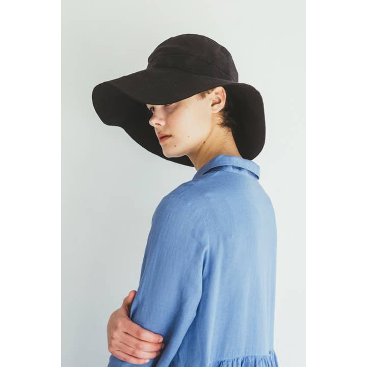 Fog Linen Work - Wholesale Bucket Hat - Women's - Linen Atlin Hat Black