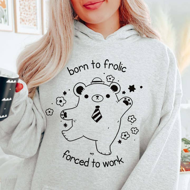 Retro Born to Frolic - Tie Dye ou Hoodie Sólido por atacado de The Funnel Cake Tree