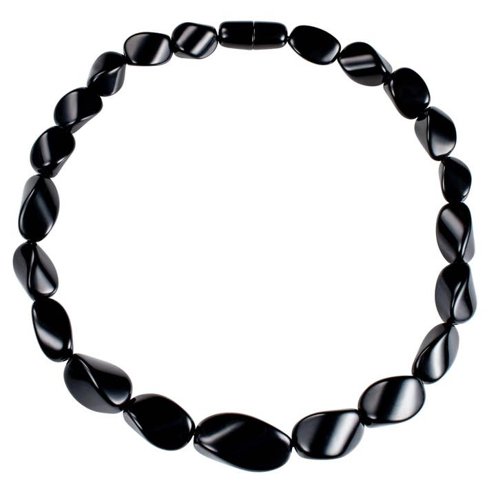 Collier Twisted Black Chunky Statement pour femme pour la vente par Namana