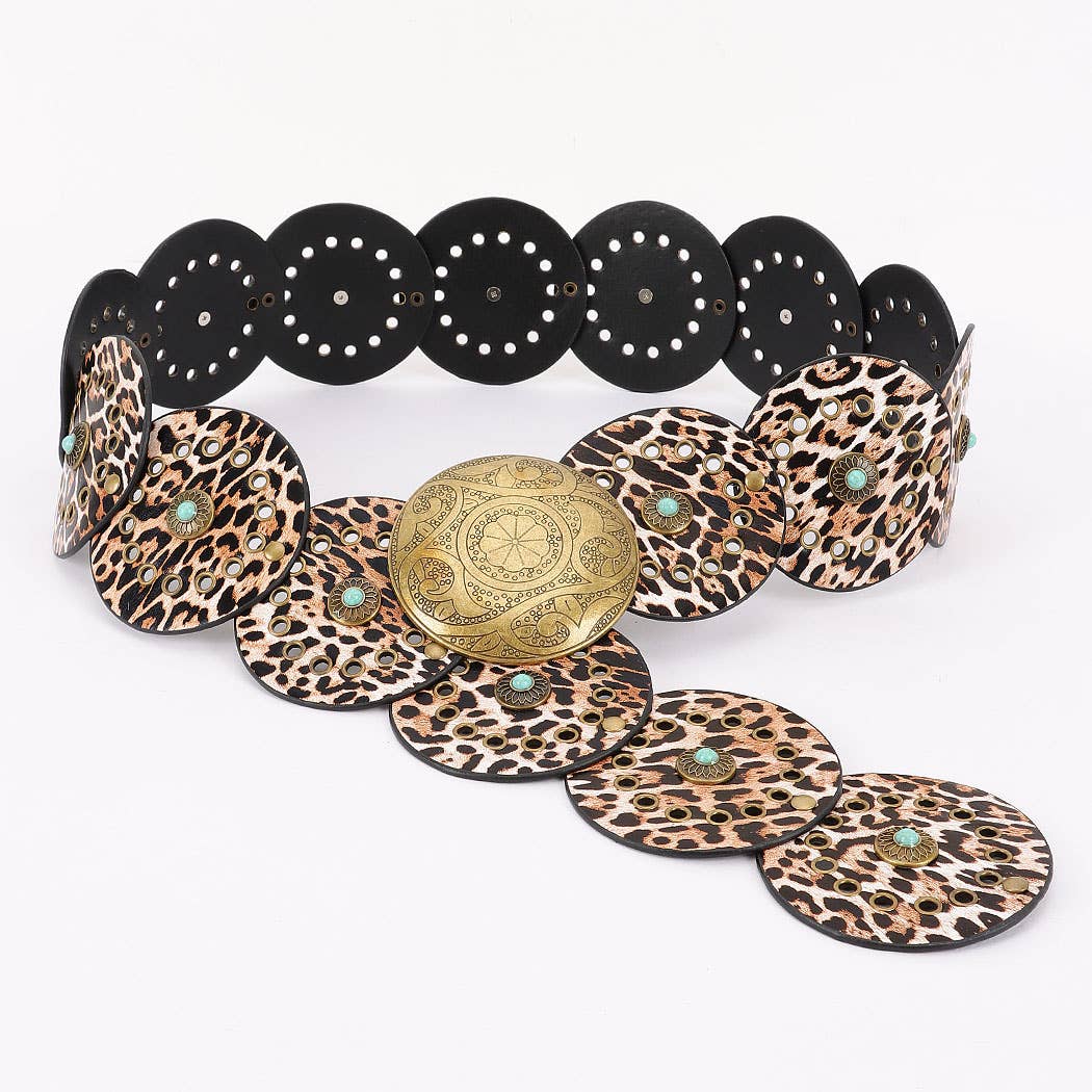 3AM BY H&D ACCESSORIES - Wholesale Belt - Women's - Faux Leather Disc Belt6