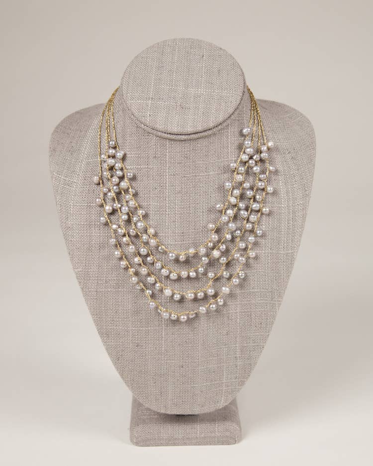 BK S  Multi Strand Pebble Pearl Necklace for wholesale on Faire2