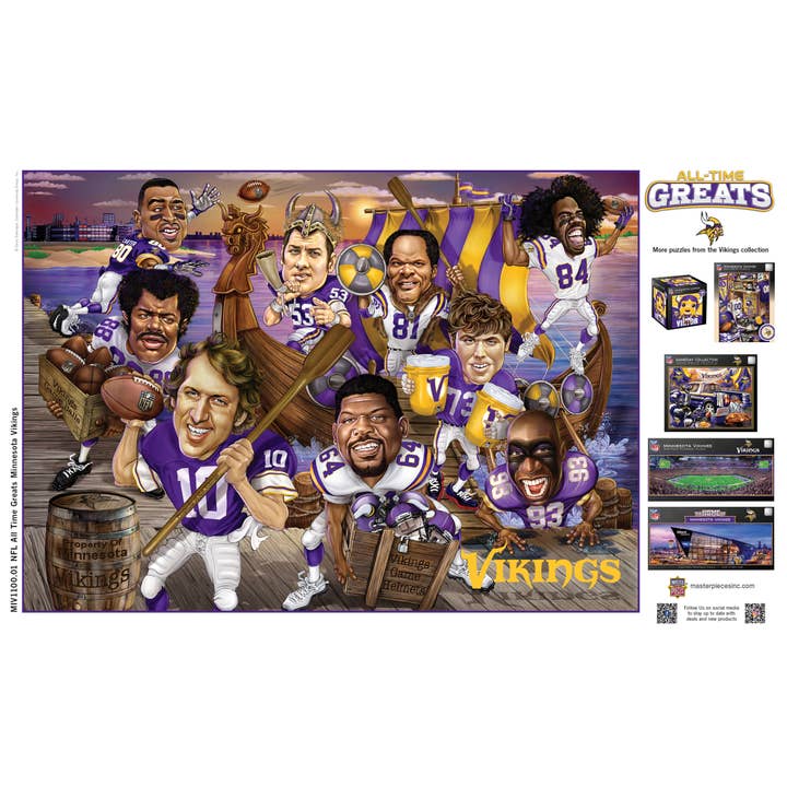 Masterpieces Puzzles - Wholesale Puzzle - Adult - Minnesota Vikings - All Time Greats 500 Piece Puzzle3