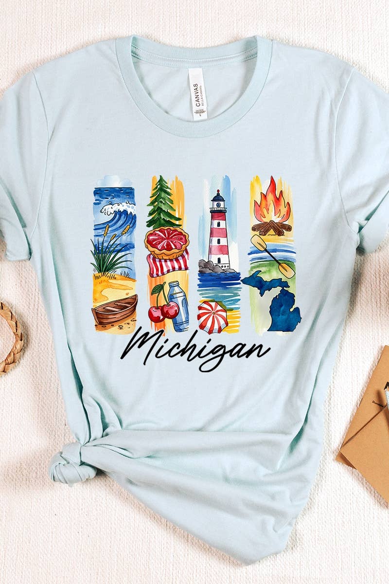 COLORBEAR - Wholesale T-Shirt (Graphic) - Women's - Michigan State Brushstroke Graphic Tee6