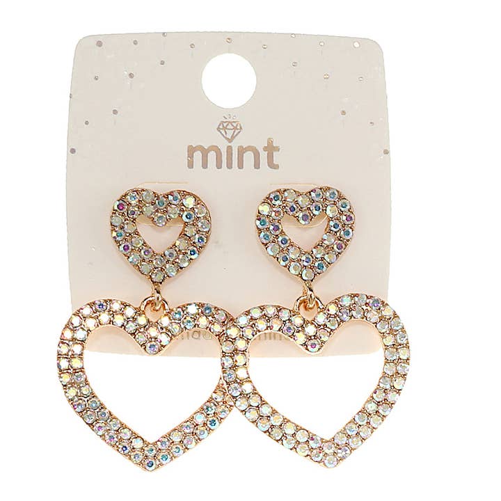 Strass-Herz-Ohrring für den Großhandel von Atlas Fashion
