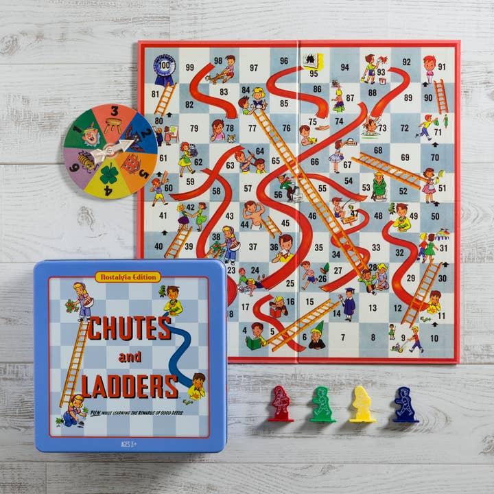 WS Game Company - Wholesale Board Game - Chutes and Ladders Nostalgia Tin