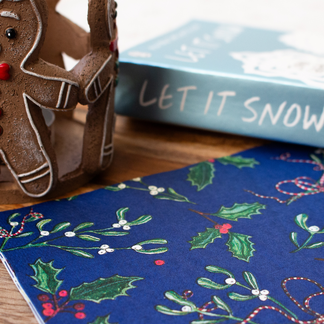 Bluebell and Lark - Wholesale Disposable Napkin - Mistletoe And Holly Festive Paper Napkins2