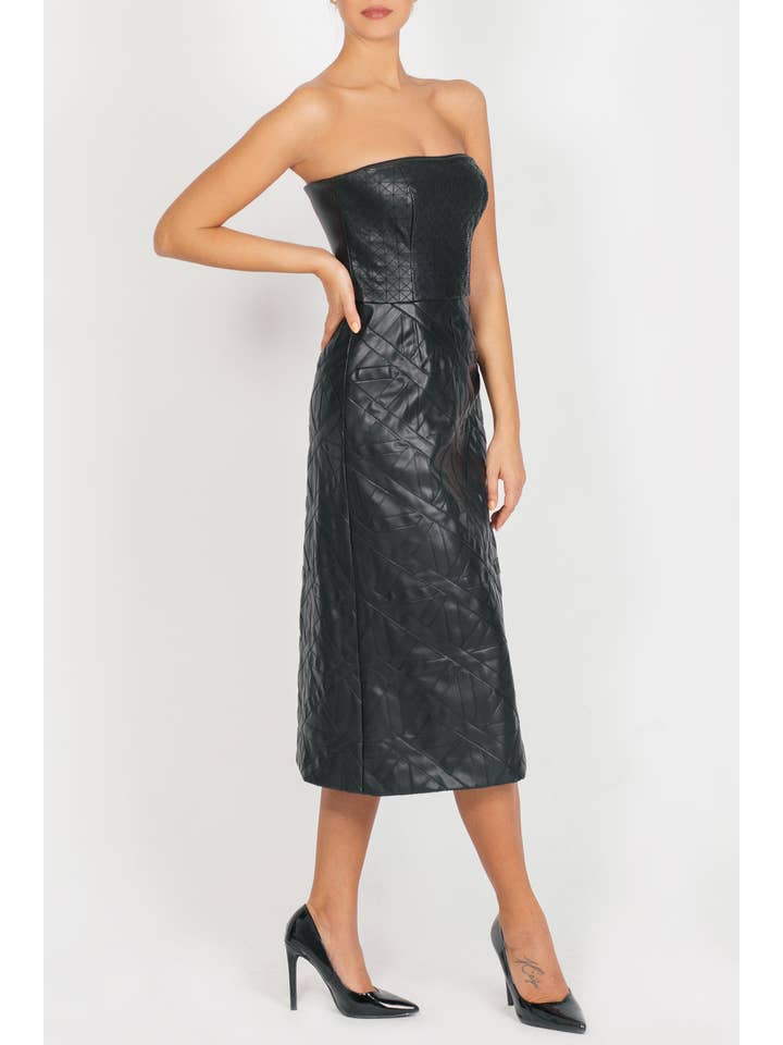 Black Leather Dress In Various Shapes for wholesale on Faire1