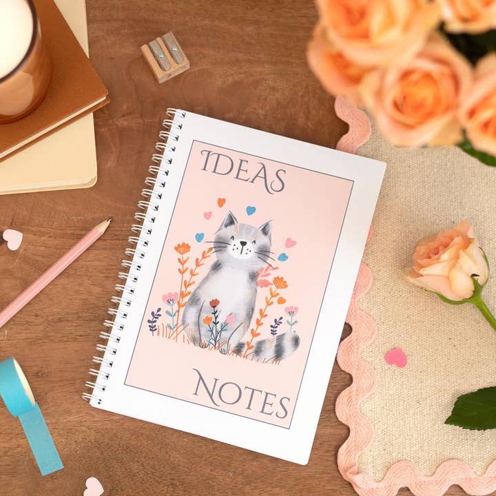 Cat A5 Flatlay Wirebound Notebook for wholesale by Sjstationery