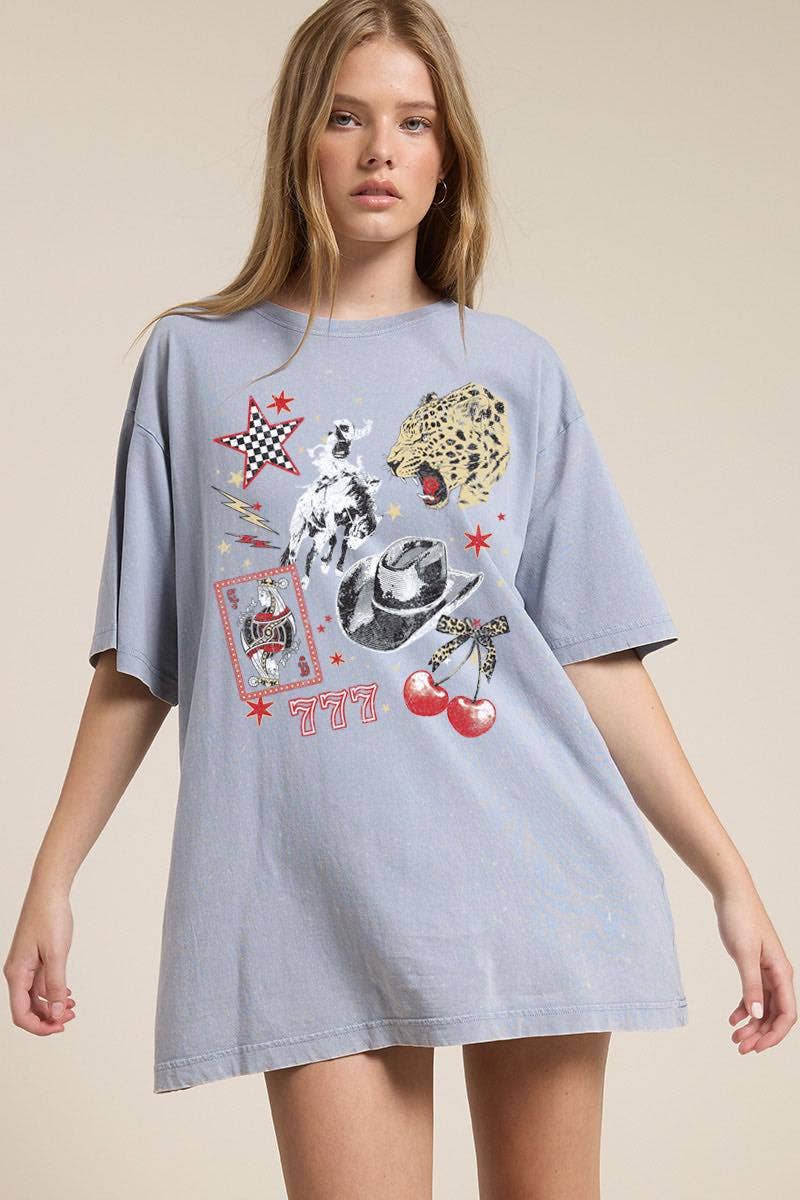 Zutter - Wholesale Screen Printed T-Shirt - Women's - Retro Western Collage Vintage Graphic Boyfriend Tee6