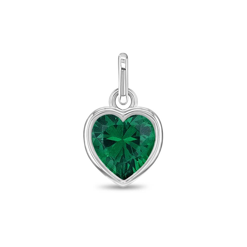 In Season Jewelry – wholesale Individual charm/pendant – Birthstone Heart Charm for Charm Bracelet - Sterling Silver9