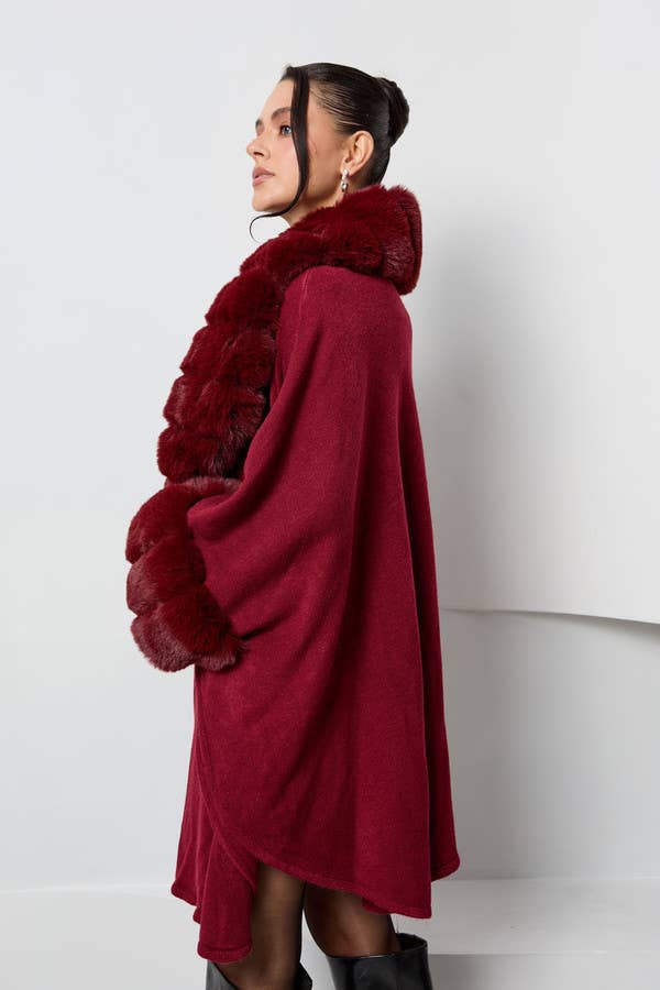 SAACHI – Engroshandel Kimono - Dame – Faux fur fest kimono jakke3