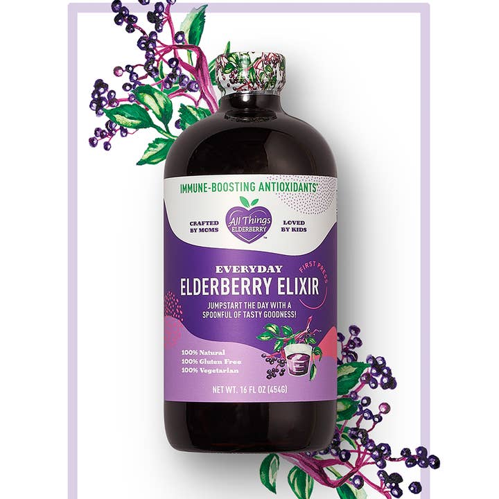 Elixir quotidien aux baies de sureau pour la vente par All Things Elderberry