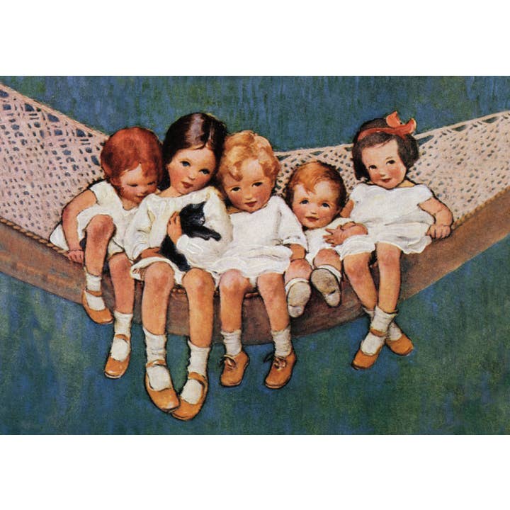 Vykort Flickor i en hängmatta (090135) för wholesale av Works on Paper by Catch Publishing