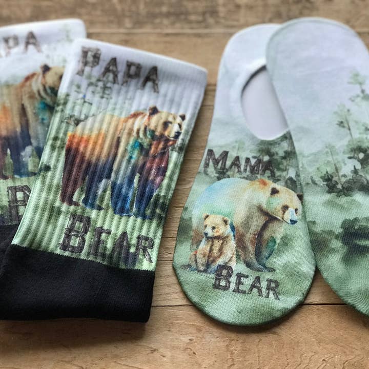 Chaussettes Mama & Papa Ours pour Lui et pour Elle pour la vente par Simply Me • Gentlemen Est. 2017 LLC